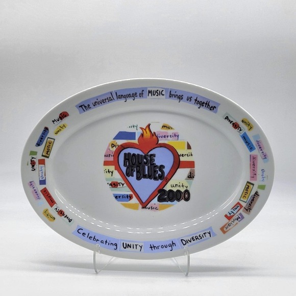 House Of Blues Other - Rare House of Blues 2000 Unity In Diversity Oval Platter 12.5" Proof 2 B5373